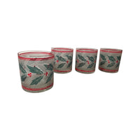 Load image into Gallery viewer, Culver Mid-Century Frosted Holly and Berry Glasses (Set of 4)
