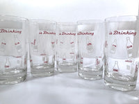 Load image into Gallery viewer, Mid-Century Personalized Vintage &quot;Is Drinking&quot; Glasses (Set of 7)
