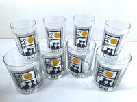 Load image into Gallery viewer, Cera Glass Signed Kitty Moonlight Serenade 8-Piece Cocktail Set
