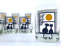 Load image into Gallery viewer, Cera Glass Signed Kitty Moonlight Serenade 8-Piece Cocktail Set
