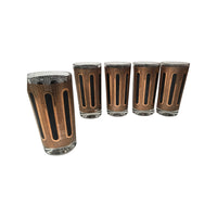 Load image into Gallery viewer, Colony Signed Mid-Century Filigree Gold And Black Glasses (Set of 5)
