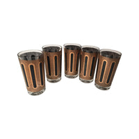 Load image into Gallery viewer, Colony Signed Mid-Century Filigree Gold And Black Glasses (Set of 5)
