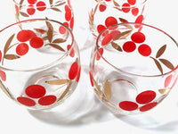Load image into Gallery viewer, Federal Glass Mid-Century Cherry Roly Poly Glasses (Set of 4)
