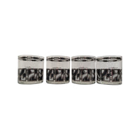 Load image into Gallery viewer, Culver Signed Black White and Silver Abstract Glasses (Set of 4)
