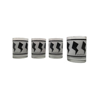 Load image into Gallery viewer, Georges Briard Signed Black and White Jazz Double Old Fashion Glasses (Set of 4)
