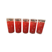 Load image into Gallery viewer, Bartlett Collins Mid-Century Orange Atomic North Star Collins Glasses (Set of 5)
