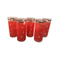 Load image into Gallery viewer, Bartlett Collins Mid-Century Orange Atomic North Star Collins Glasses (Set of 5)
