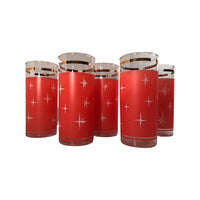 Load image into Gallery viewer, Bartlett Collins Mid-Century Orange Atomic North Star Collins Glasses (Set of 5)
