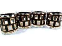 Load image into Gallery viewer, Georges Briard Signed Mid-Century Gold and Black Square glasses (Set of 4)
