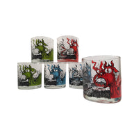 Load image into Gallery viewer, Vintage Galaxy Glassware Cartoon Viking Glasses (Set of 6)
