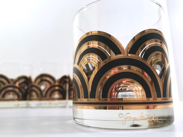 Georges Briard Signed Art Deco Glasses (Set of 6)