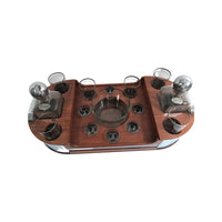 Load image into Gallery viewer, Art Deco 18 Piece Cocktail Bar Set with Wooden Carrier
