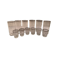 Load image into Gallery viewer, Art Deco 18 Piece Cocktail Bar Set with Wooden Carrier
