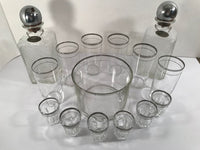 Load image into Gallery viewer, Art Deco 18 Piece Cocktail Bar Set with Wooden Carrier
