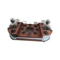 Load image into Gallery viewer, Art Deco 18 Piece Cocktail Bar Set with Wooden Carrier
