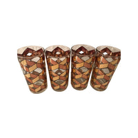 Load image into Gallery viewer, Culver Mid-Century Gold Herringbone Highball Glasses (Set of 4)
