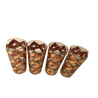 Load image into Gallery viewer, Culver Mid-Century Gold Herringbone Highball Glasses (Set of 4)
