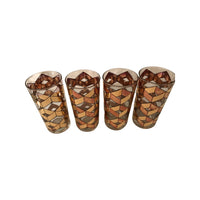 Load image into Gallery viewer, Culver Mid-Century Gold Herringbone Highball Glasses (Set of 4)
