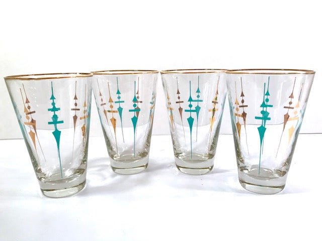 Mid-Century Modern Pilsner Beer Glasses - Set of 6