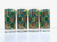 Load image into Gallery viewer, Georges Briard Signed Mid-Century Blue and Green Kaleidoscope Glasses (Set of 4)
