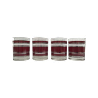 Load image into Gallery viewer, Georges Briard Signed Burgundy and Silver Double Old Fashion Glasses (Set of 4)
