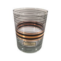 Load image into Gallery viewer, Culver Signed 22-Karat Gold and Black Striped Double Old Fashion Glasses (Set of 4)
