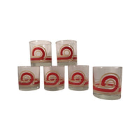 Load image into Gallery viewer, Retro Swirls Orange and Tan Glasses (Set of 6)
