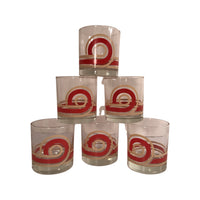 Load image into Gallery viewer, Retro Swirls Orange and Tan Glasses (Set of 6)
