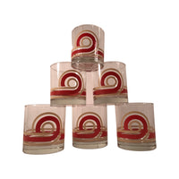 Load image into Gallery viewer, Retro Swirls Orange and Tan Glasses (Set of 6)
