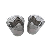 Load image into Gallery viewer, Culver Signed Mid-Century Silver Images Chevron Double Old Fashion Glasses (Set of 2)
