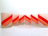 Load image into Gallery viewer, Tastesetter Signed Retro Orange and Red Double Old Fashion Glasses (Set of 6)
