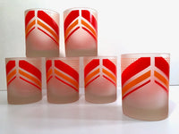 Load image into Gallery viewer, Tastesetter Signed Retro Orange and Red Double Old Fashion Glasses (Set of 6)
