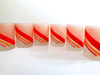 Load image into Gallery viewer, Tastesetter Signed Retro Orange and Red Double Old Fashion Glasses (Set of 6)
