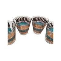 Load image into Gallery viewer, Georges Briard Signed Golden Feathers Double Old Fashion Glasses (Set of 4)
