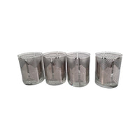Load image into Gallery viewer, Culver Signed Mid-Century Silver Images Chevron Double Old Fashion Glasses (Set of 4)
