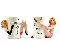 Load image into Gallery viewer, Shafford Mid-Century Party Girls 1-For-The-Money.. Mugs (Set of 4)
