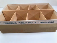 Load image into Gallery viewer, Federal Glass Mid-Century Field of Daisies Small Roly Poly Whiskey Glasses (Set of 8)
