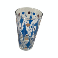 Load image into Gallery viewer, Vintage Gold and Blue Diamond Glasses Set of 7
