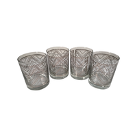 Load image into Gallery viewer, Georges Briard Signed Mid-Century Silver Geometric Double Old Fashion Glasses (Set of 4)
