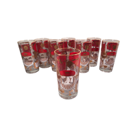 Load image into Gallery viewer, Jeannette Glassware Mid-Century This is How You Do It Glasses Set of 8
