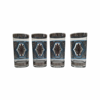 Load image into Gallery viewer, Culver Signed Mid-Century Sorrento Silver and Blue Highball Glasses (Set of 4)
