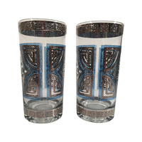 Load image into Gallery viewer, Culver Signed Mid-Century Sorrento Silver and Blue Highball Glasses (Set of 4)
