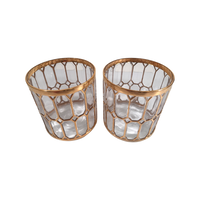 Load image into Gallery viewer, Imperial Glass Company Spanish Windows 22-Karat Gold Mid-Century Double Old Fashion Glasses (Set of 2)
