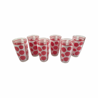 Load image into Gallery viewer, Hazel Atlas Mid-Century Pretty In Pink Polka Dot Glasses (Set of 6)
