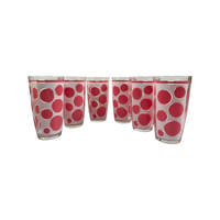 Load image into Gallery viewer, Hazel Atlas Mid-Century Pretty In Pink Polka Dot Glasses (Set of 6)

