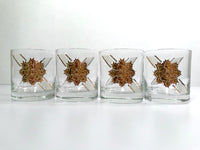 Load image into Gallery viewer, Fred Press Signed Mid-Century Gold and White Regal Glasses (Set of 4)
