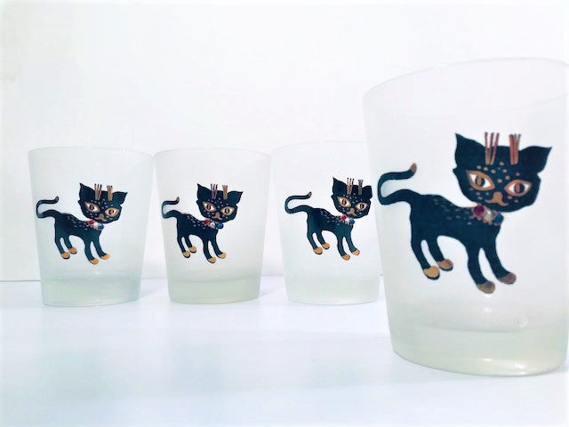 Maida Amour Hipster Siamese Female Kitten Double Old Fashion Glasses (Set of 4)