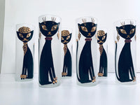 Load image into Gallery viewer, Maida Amour Hipster Siamese Cat Tall Collins Glasses (Set of 6)
