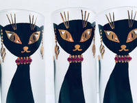Load image into Gallery viewer, Maida Amour Hipster Siamese Cat Tall Collins Glasses (Set of 6)

