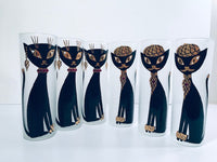 Load image into Gallery viewer, Maida Amour Hipster Siamese Cat Tall Collins Glasses (Set of 6)
